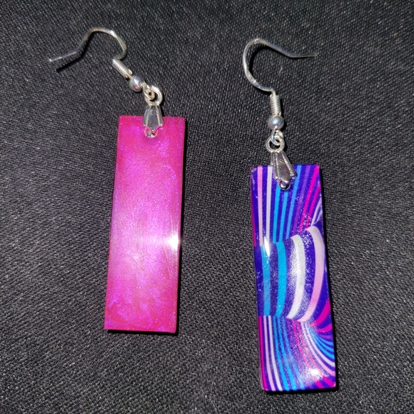 Handmade Dangle Acrylic Earrings - Picture 3 of 4
